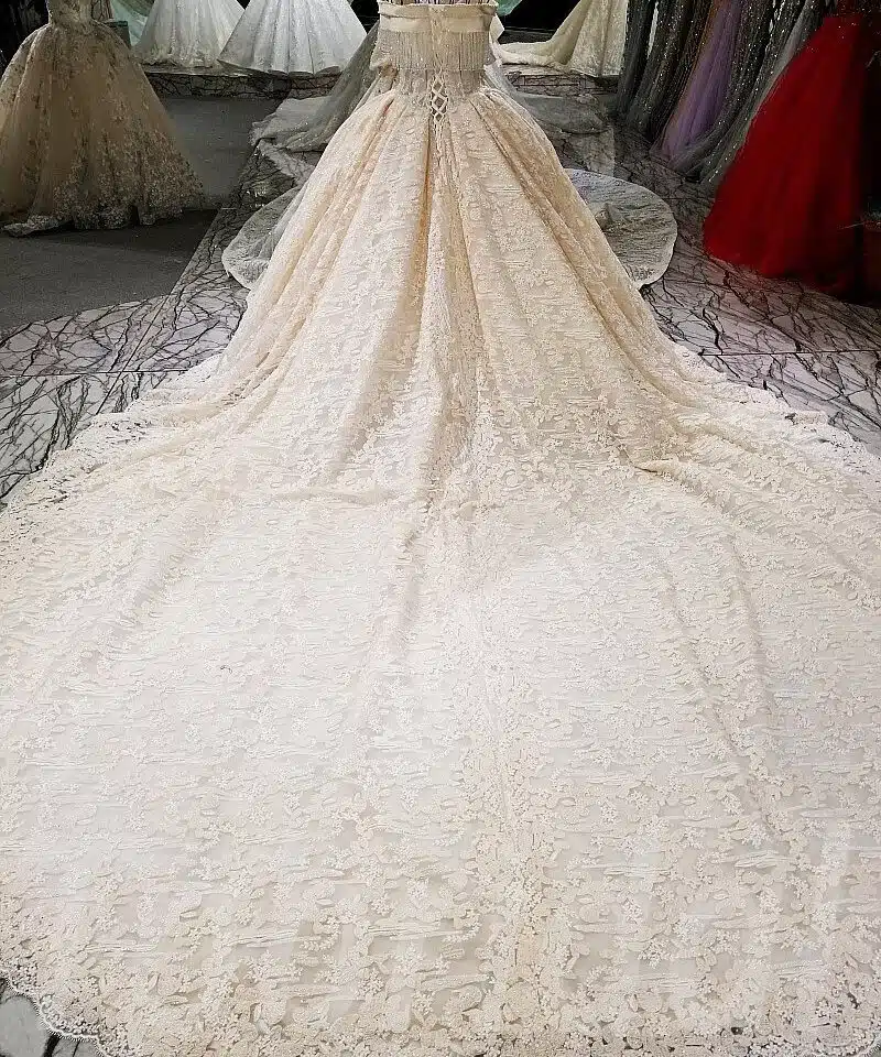 champagne lace wedding dress-tp0029-05