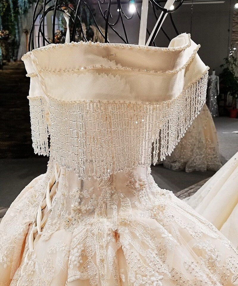 champagne lace wedding dress-tp0029-08