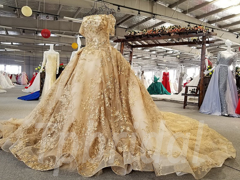 gold bridal gown