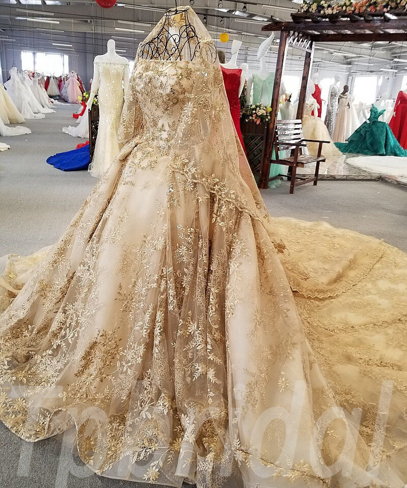 gold wedding dress-tp0036-13