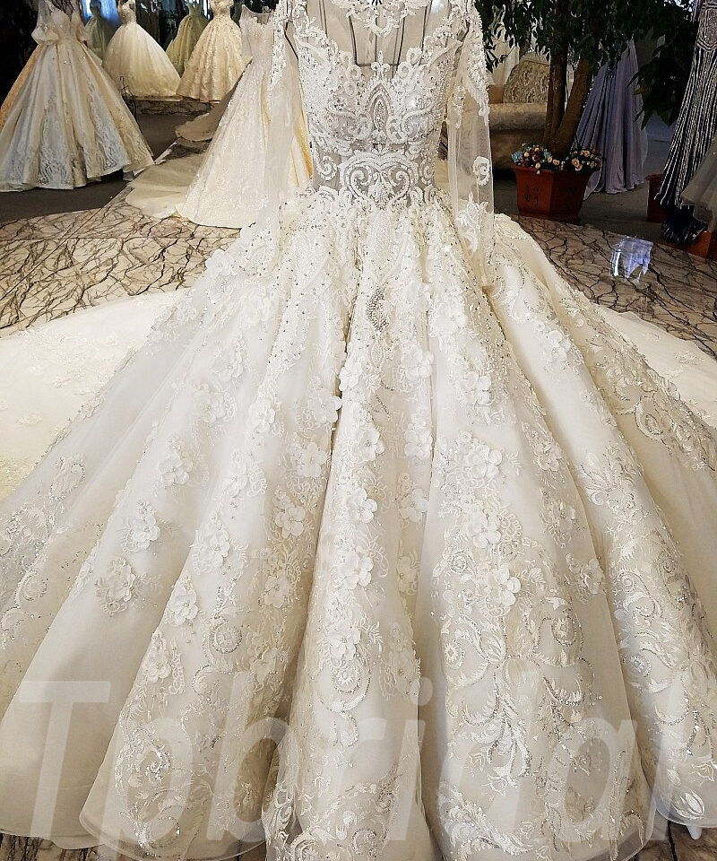 long sleeve bridal dress-tp0038-07