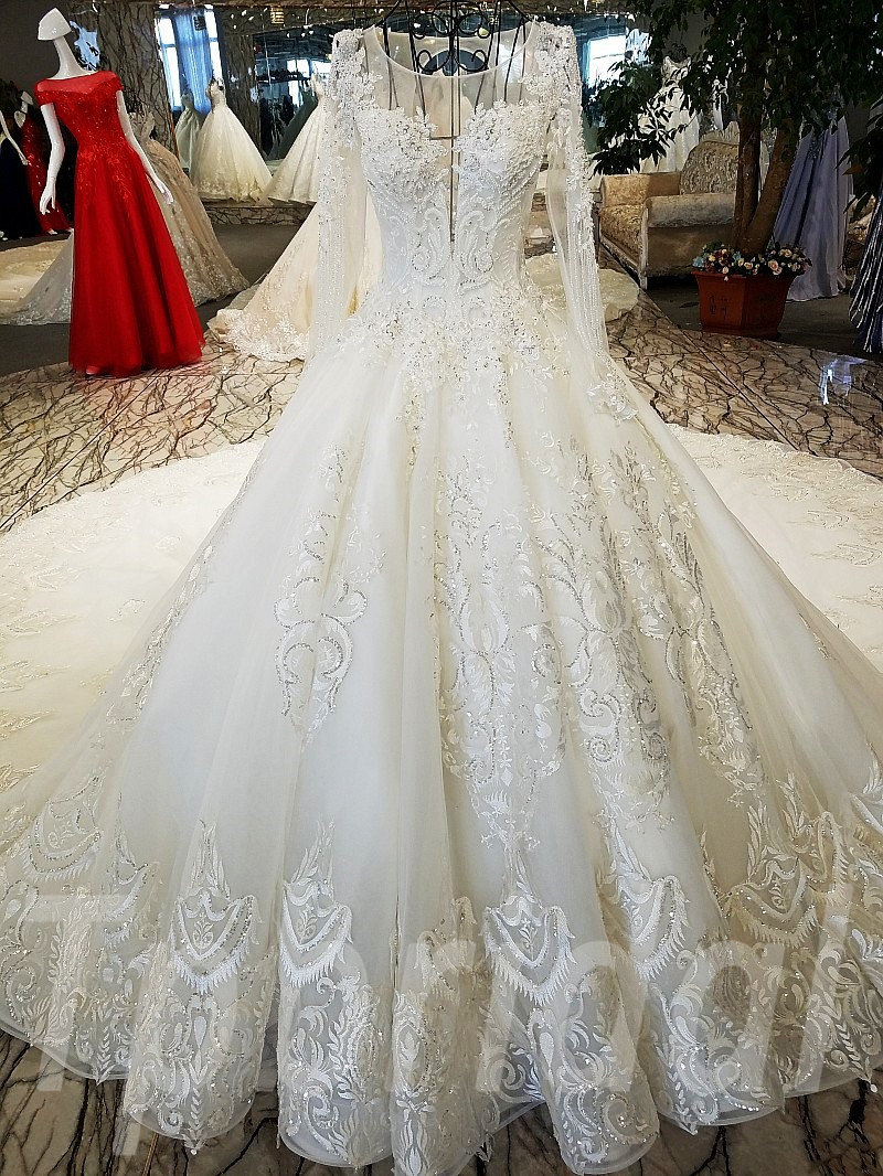 white long wedding dress