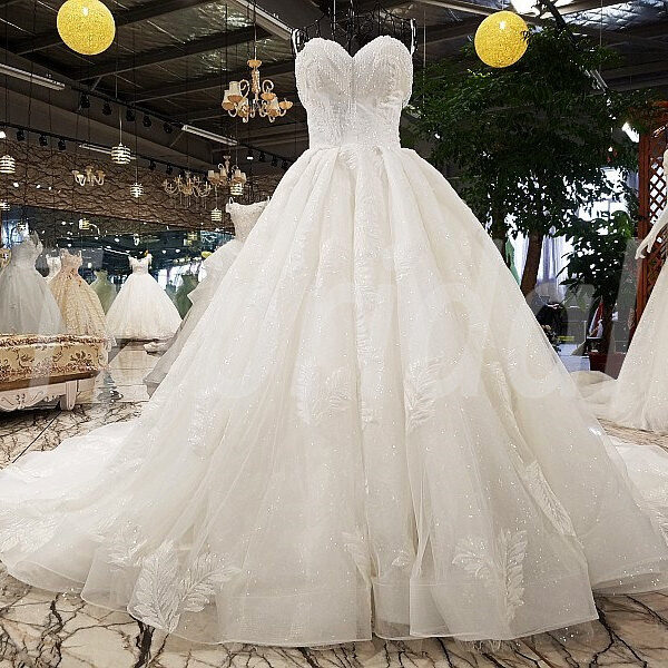 Strapless Wedding Dress A-Line Lace White For Sale