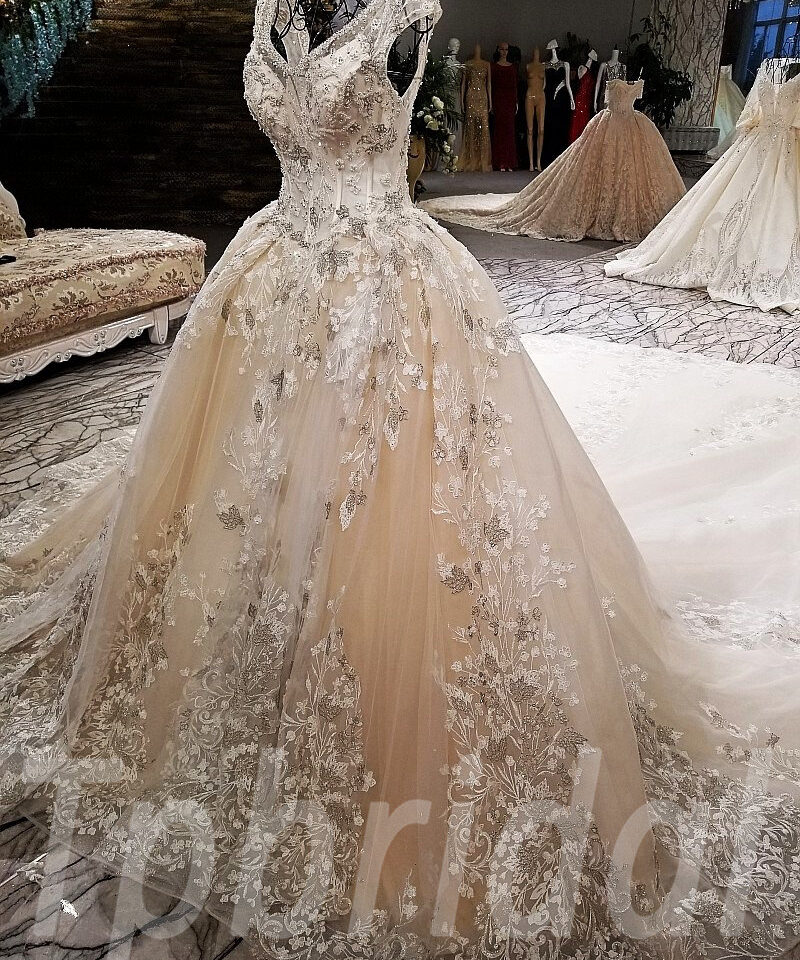 v neck bridal dress-tp0041-07