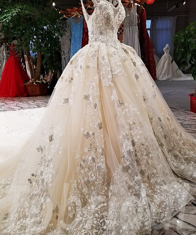 v neck bridal dress-tp0041-10