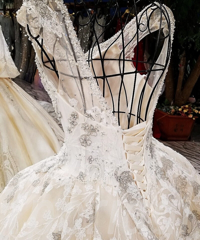 v neck bridal dress-tp0041-11