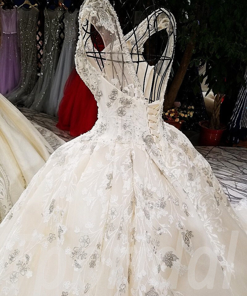 v neck bridal dress-tp0041-12