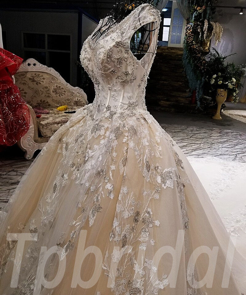 v neck bridal dress-tp0041-13