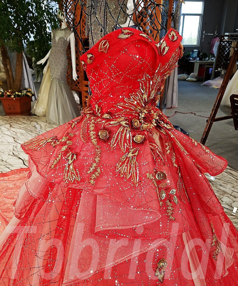 aline wedding dress red-135-05