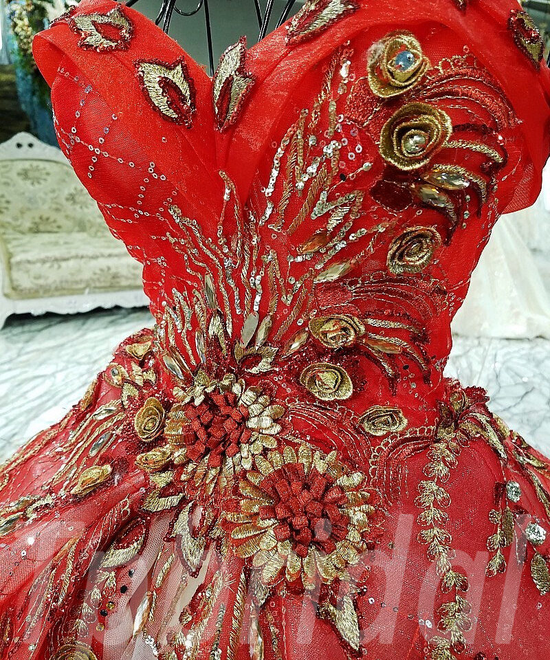 aline wedding dress red-135-06