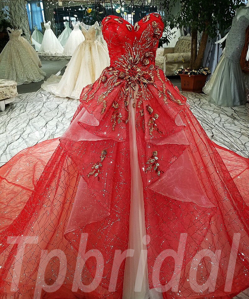 aline wedding dress red-135-10