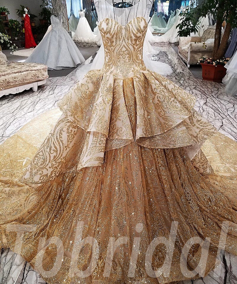 gold wedding dress aline-137-01