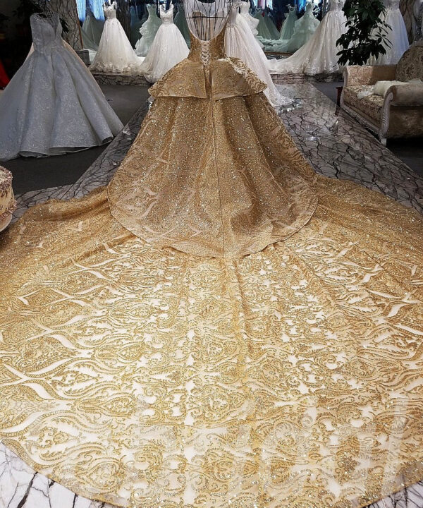 gold wedding dress aline-137-06