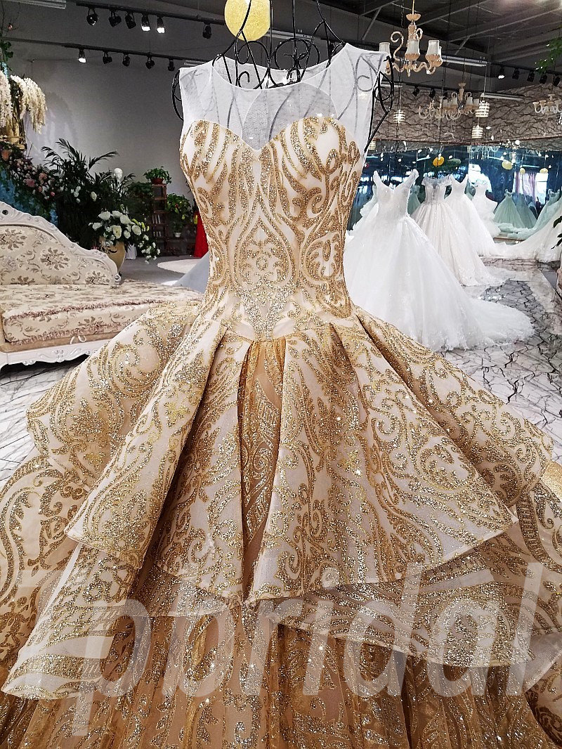  Gold  Wedding  Dress  Aline Gorgeous Formal Prom Dress  Online