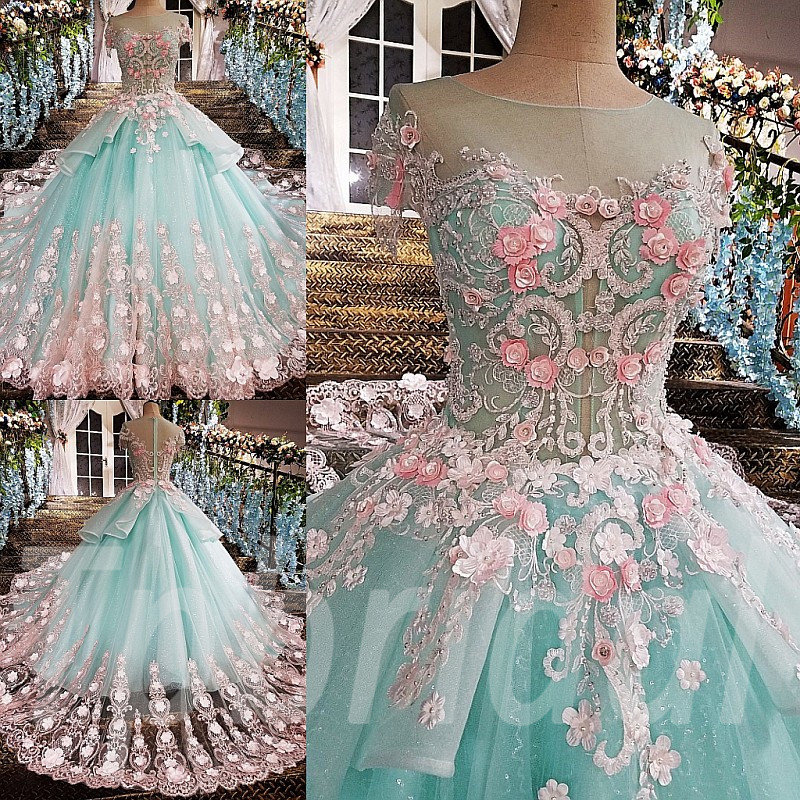 pink and blue gown