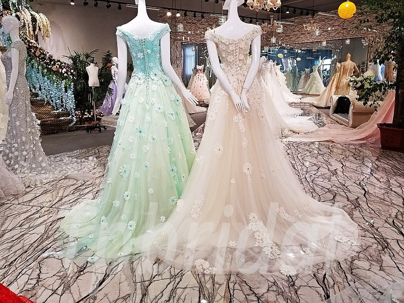 light green wedding dress