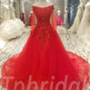 long sleeve red wedding dress-tp0060-07