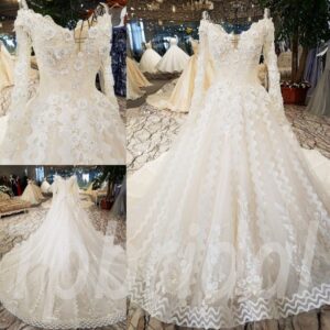 long sleeve wedding dress aline-150-04
