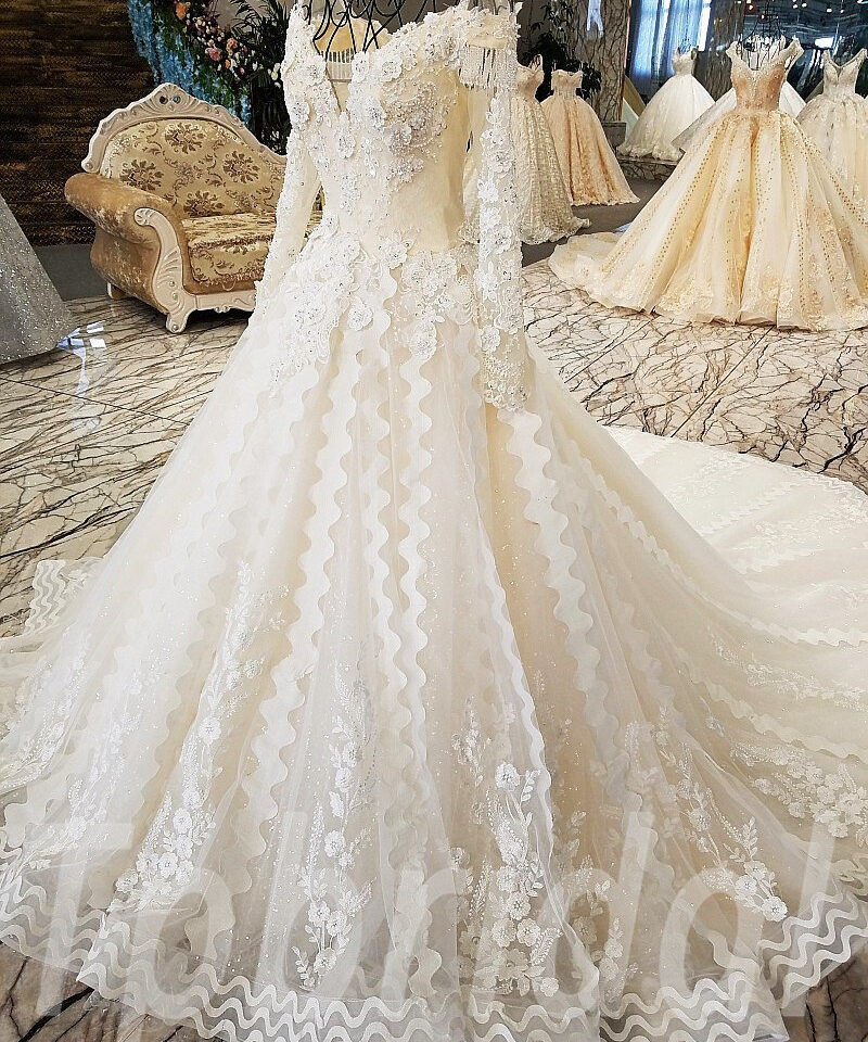 long sleeve wedding dress aline-150-09