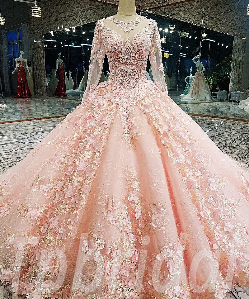 pink wedding dress plus size-152-06