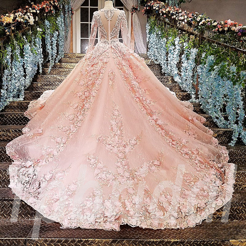 blush wedding dress