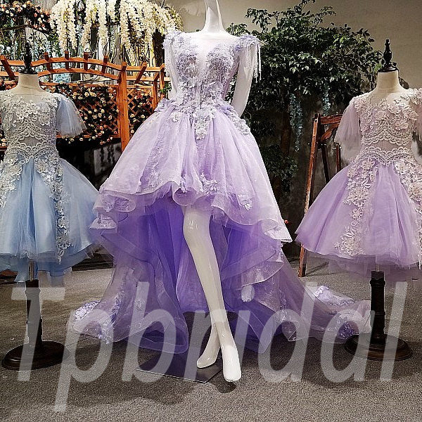 lavender high low dress
