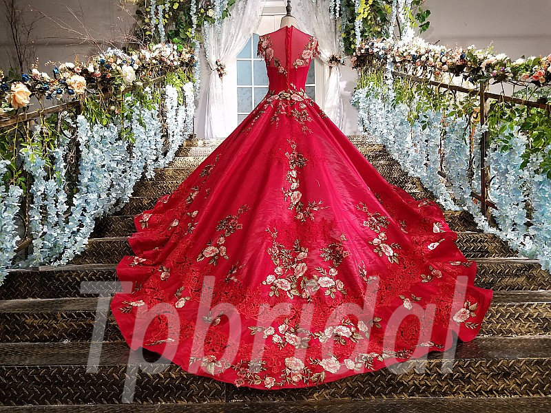 red gown bridal