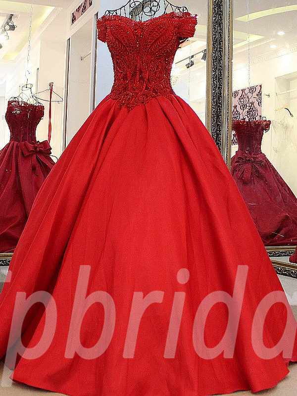 Buy Red Imported Fabric Heavy Party Wear Gown