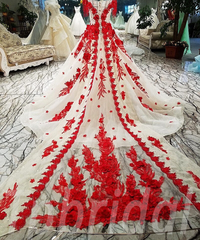 red wedding dress train-tp0059-07