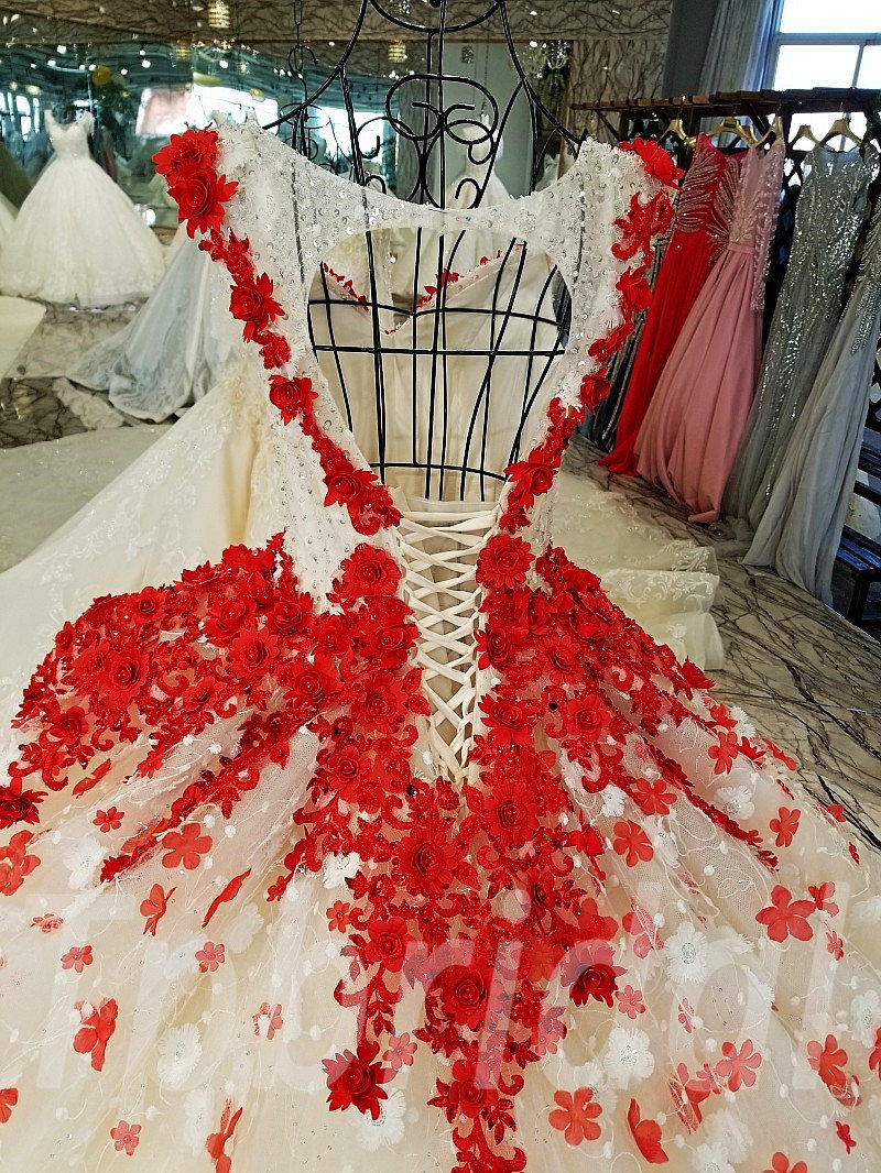 red prom dress princess