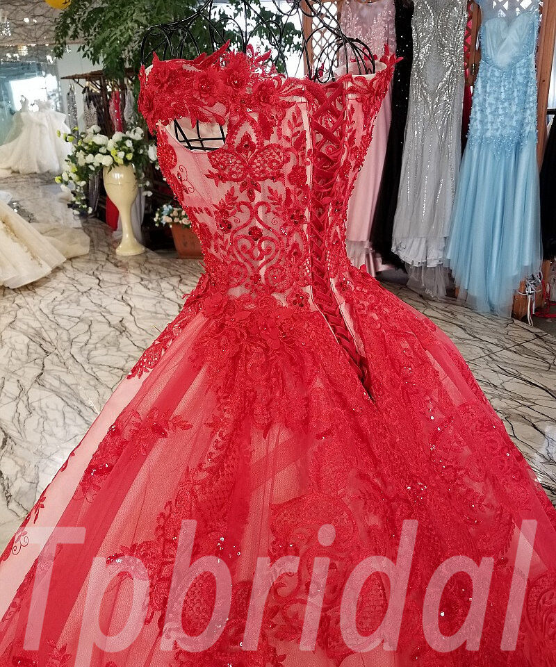 wedding dresses red-132-05