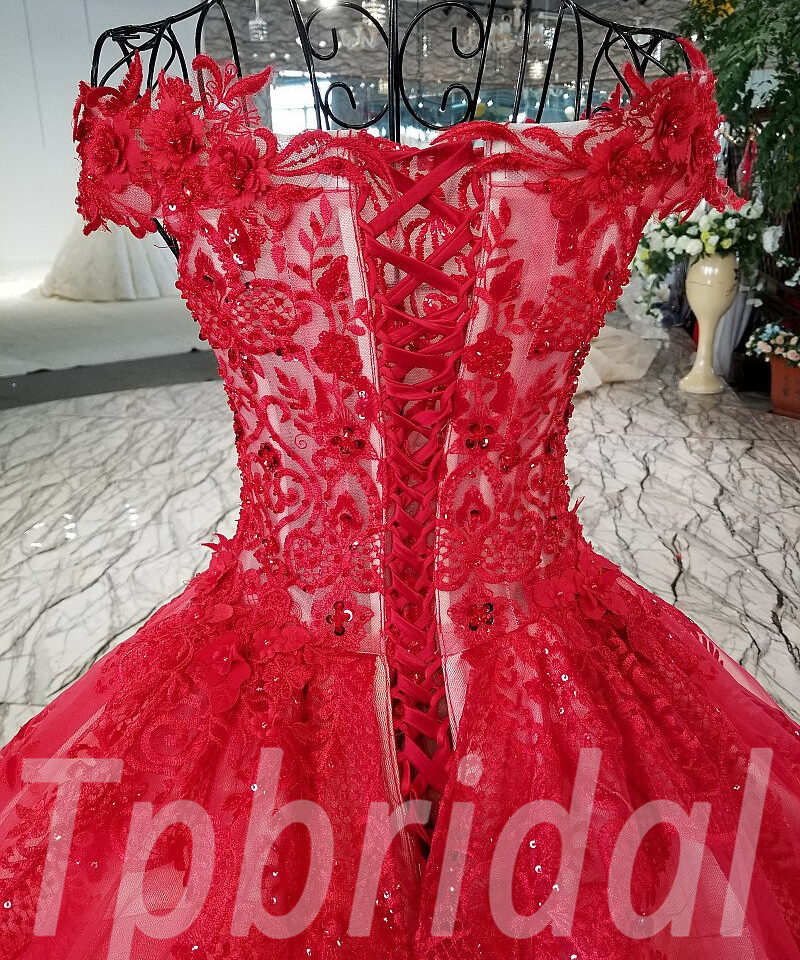 wedding dresses red-132-09