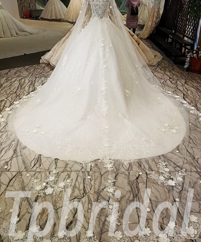 wedding dresses long train 156-006
