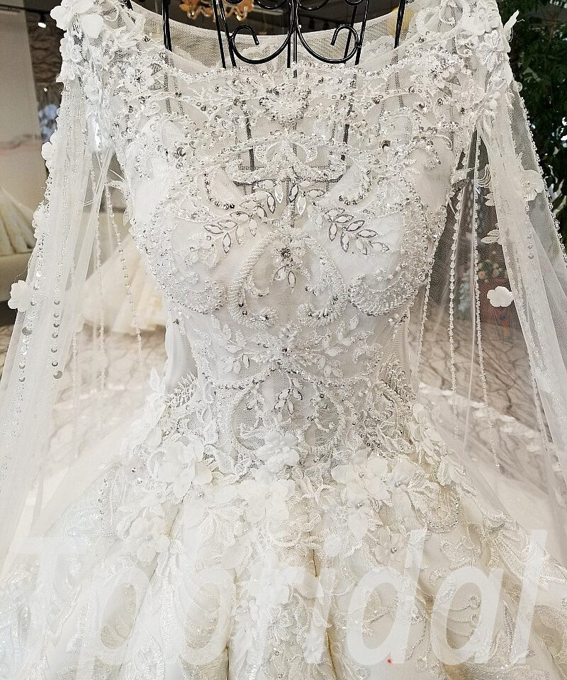 wedding dresses long train 156-007