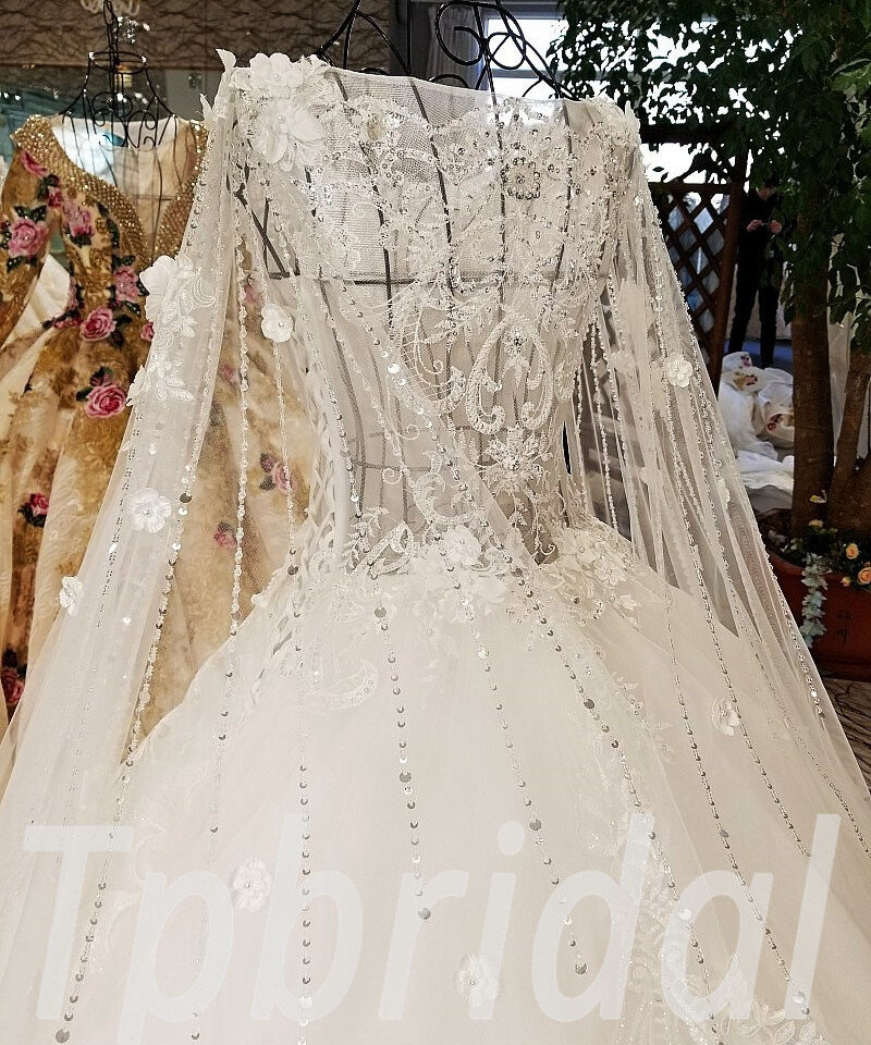wedding dresses long train 156-008