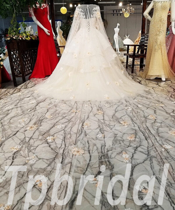 a line wedding dress long sleeve 172-04