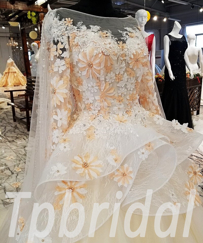 a line wedding dress long sleeve 172-05