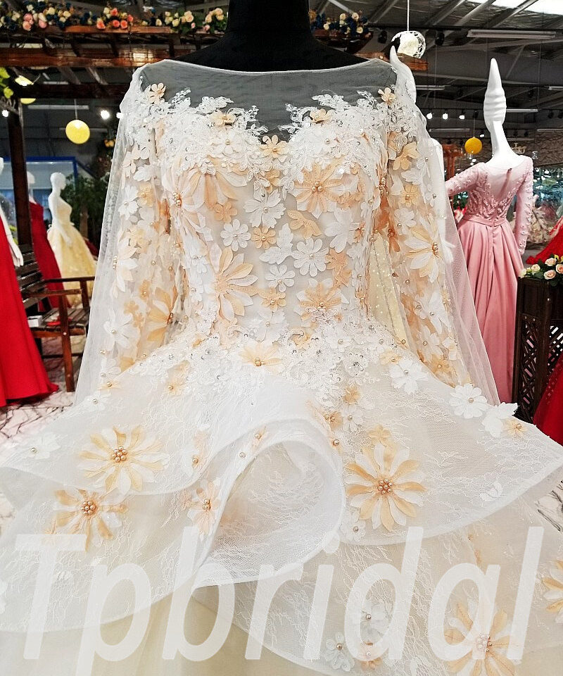 a line wedding dress long sleeve 172-09