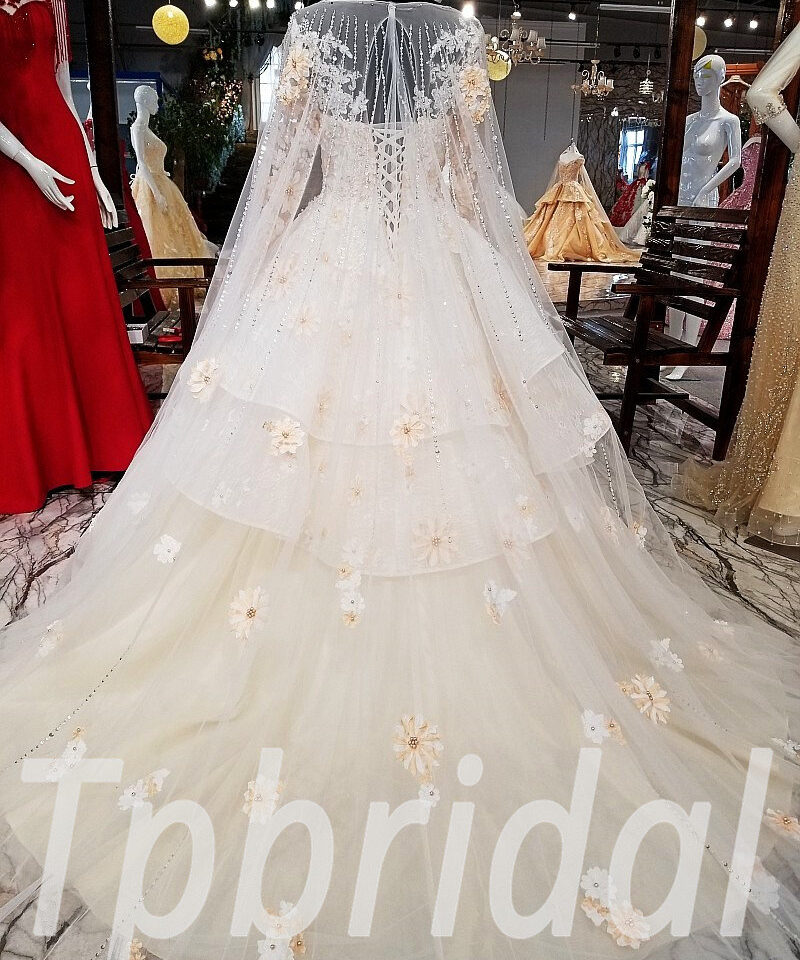 a line wedding dress long sleeve 172-09