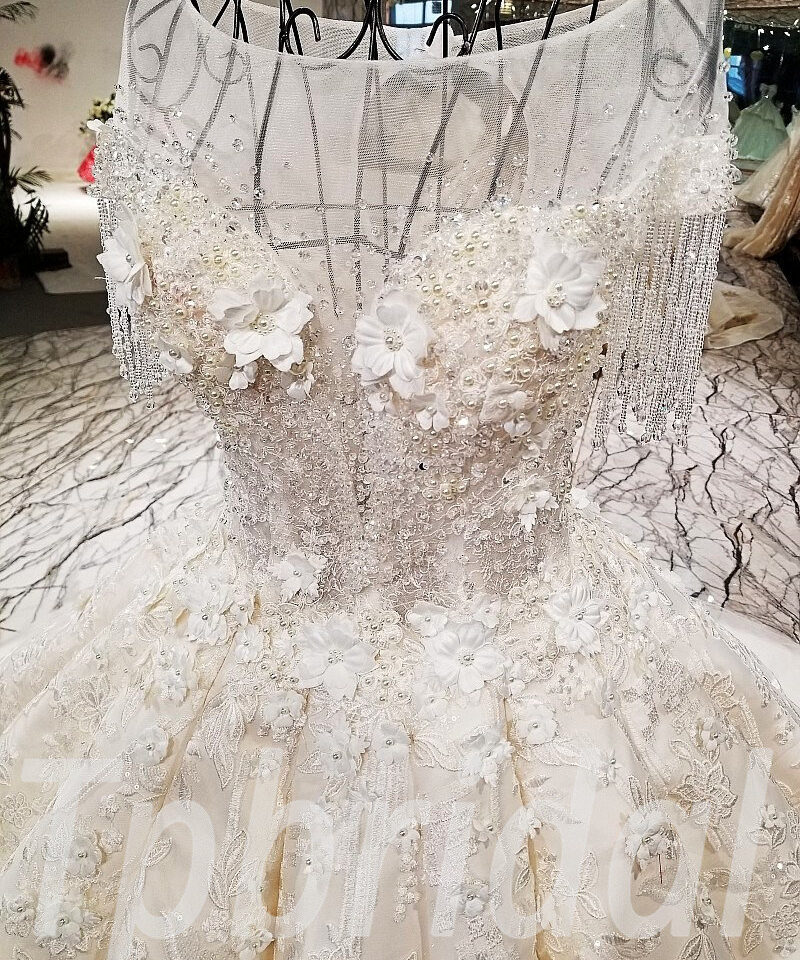 ball gown wedding dress illusion neckline 176-03