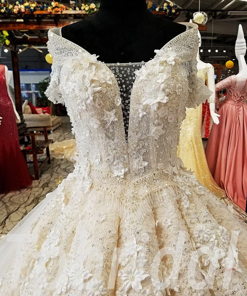 ball gown wedding dress lace 166-04