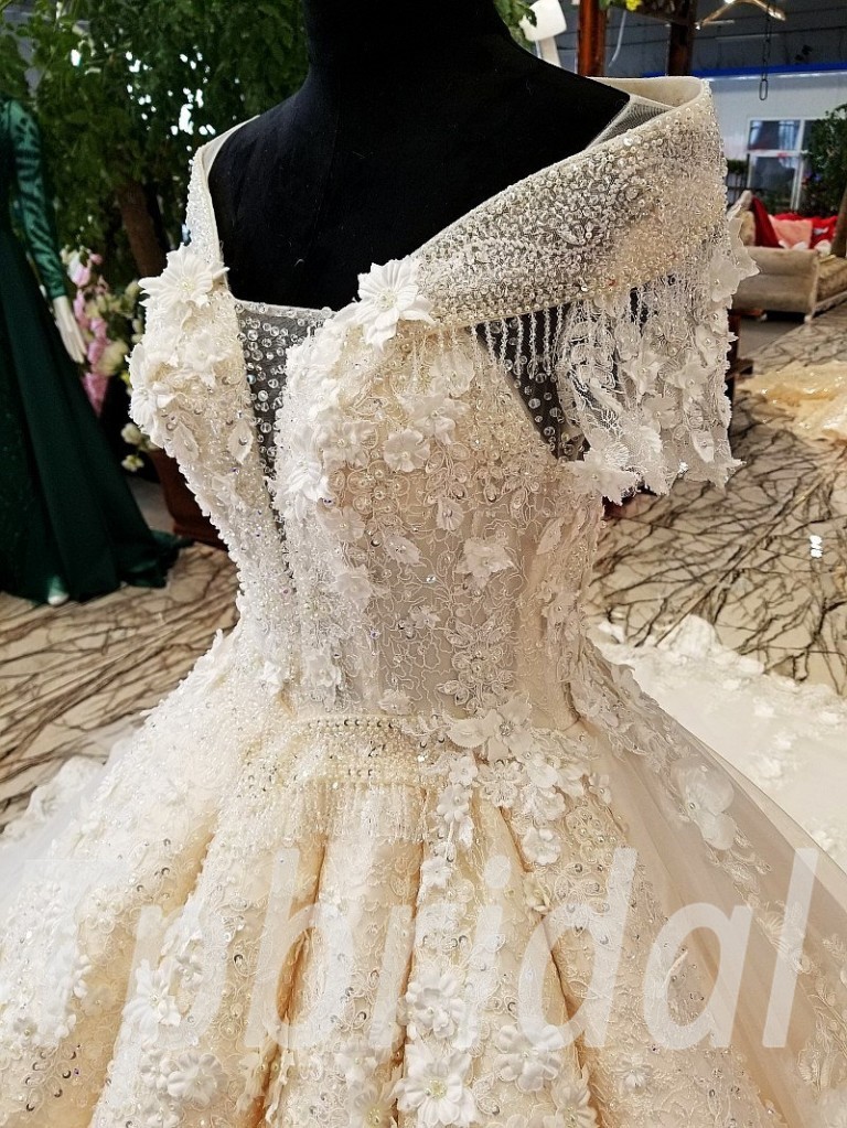 Ball Gown Wedding Dress Lace Off Shoulder Bridal Dress