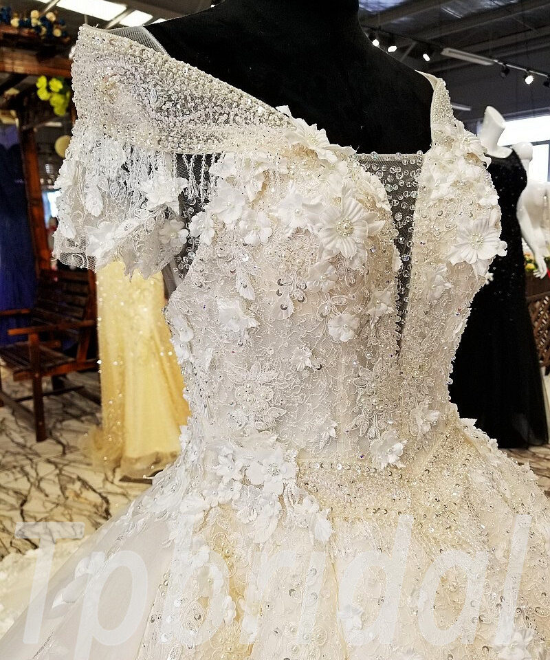 ball gown wedding dress lace 166-09