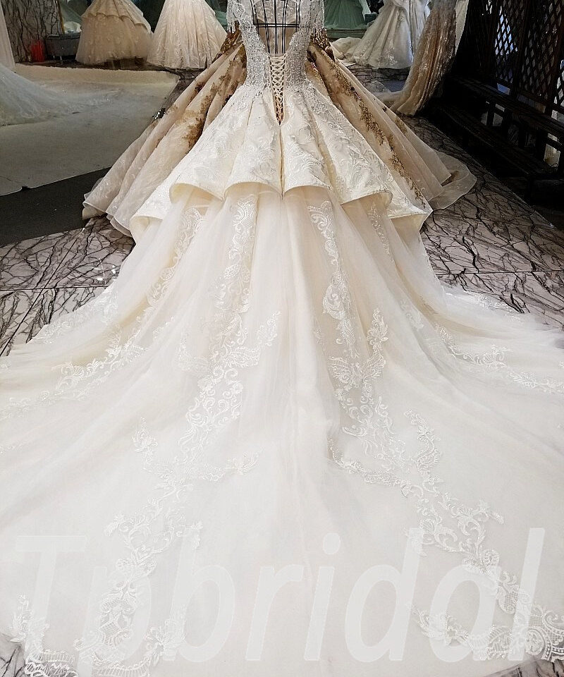 ball gown wedding dress lace 188-03