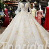 ball gown wedding dress long train 175-09