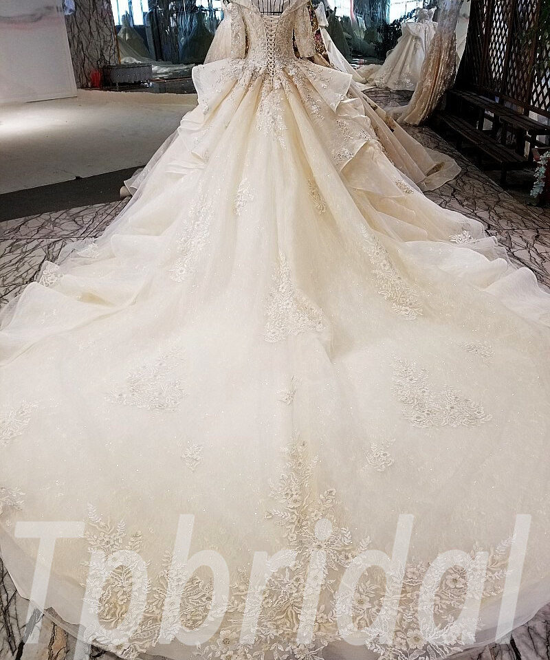 ball gown wedding dress off shoulder 181-04