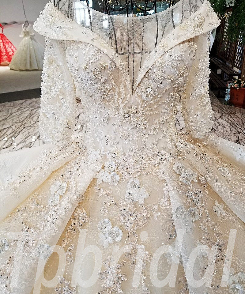 ball gown wedding dress off shoulder 181-04