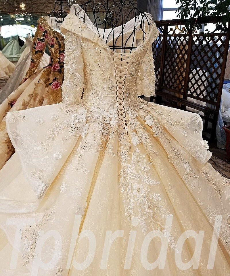 ball gown wedding dress off shoulder 181-09
