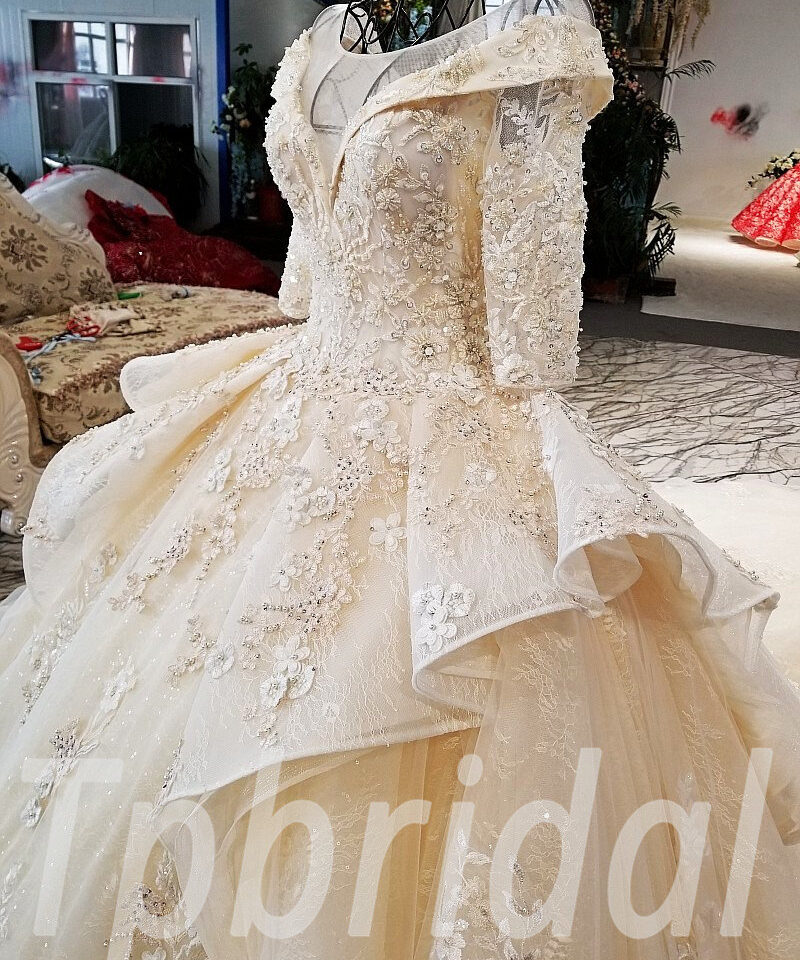 ball gown wedding dress off shoulder 181-01
