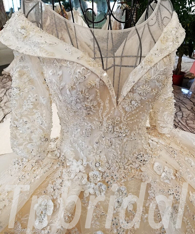 ball gown wedding dress off shoulder 181-01